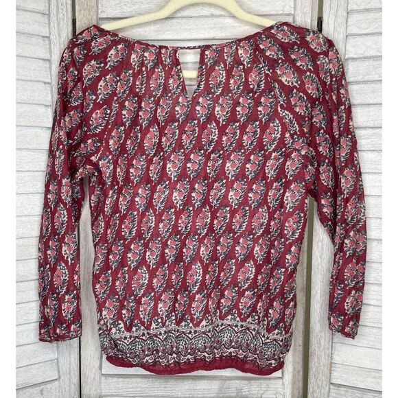 American Eagle Outfitters Floral Long Sleeve Boho Shirt Size XS - Picture 2 of 6